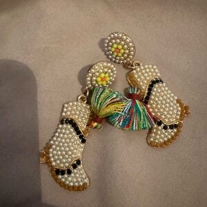 Colorful Beaded Boot Earrings